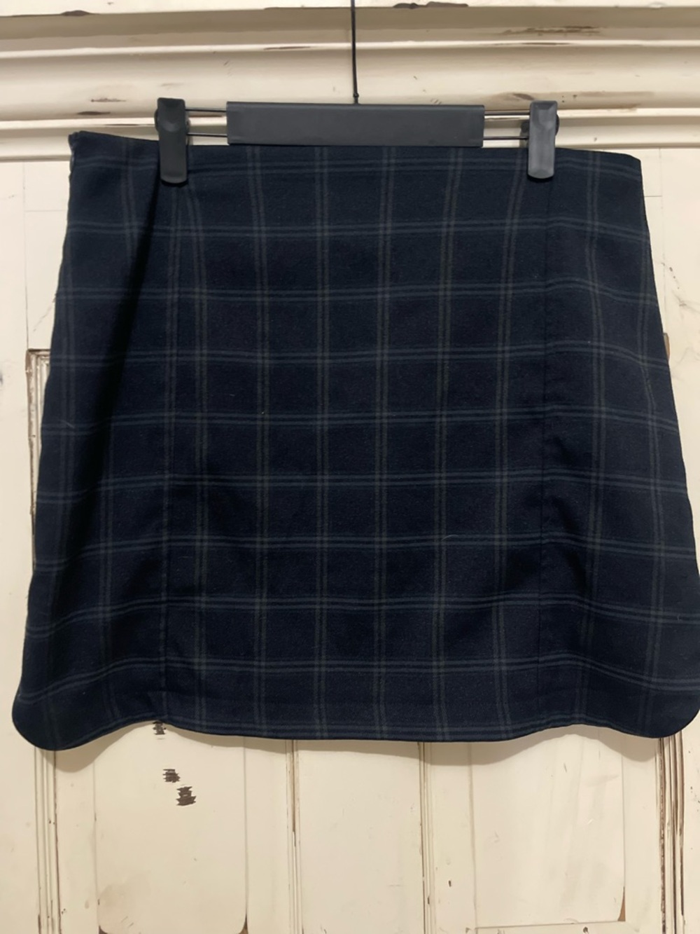 Steve Madden Navy Plaid Mini Skirt Size L Like New